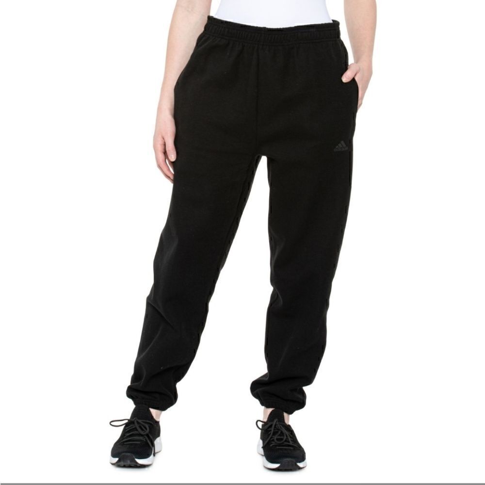 Adidas Boyfriend Ribbed Black Joggers Size Large